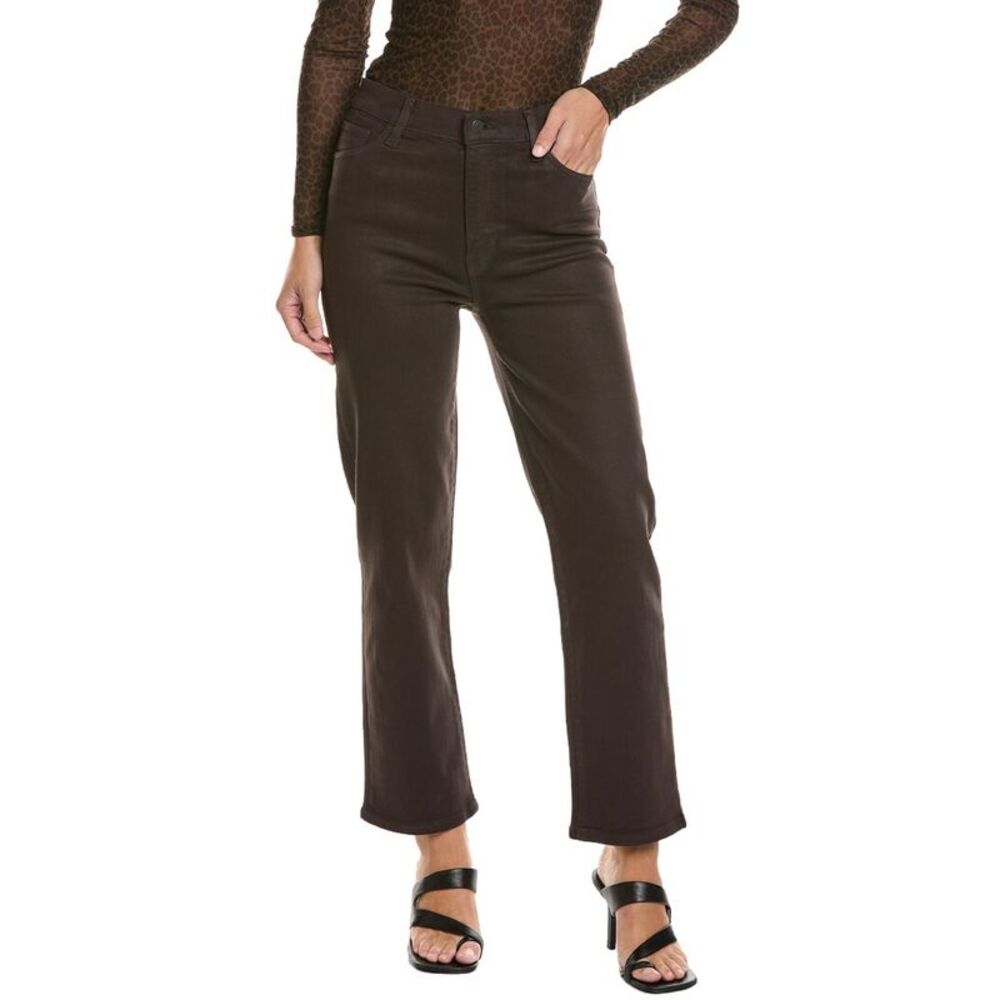 Frame Denim Womens  Truffle Coated Le Sleek Straight Coated Jean